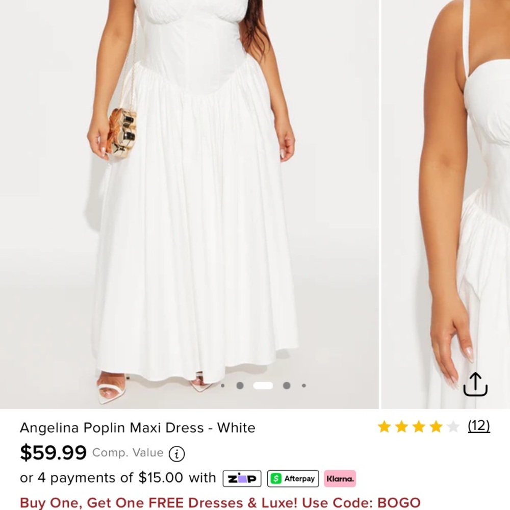 Angelina White Poplin Maxi Gown with Sweetheart Bodice